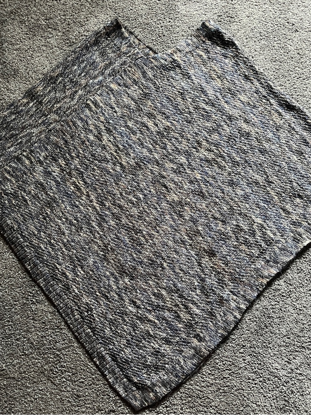 Christopher and Banks Heathered Knit Poncho Top in Navy and Beige/tan neutrals